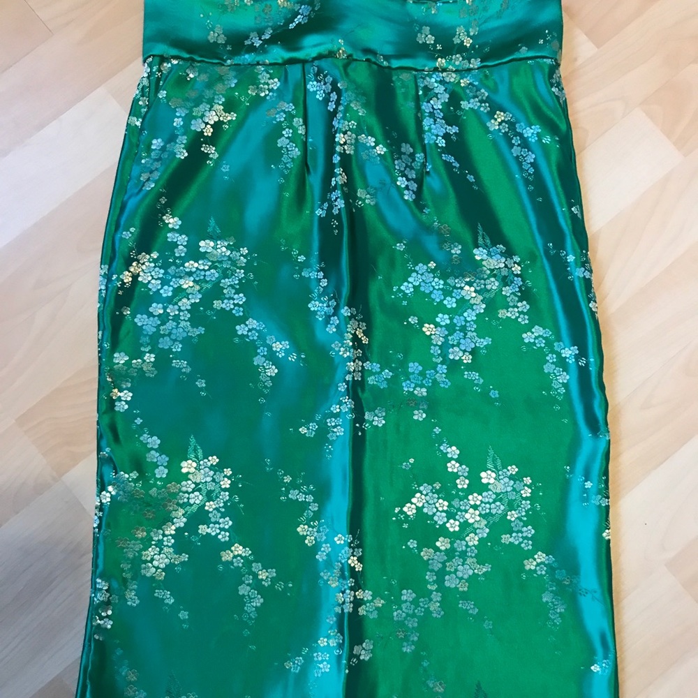 One-of-a-kind satin pencil skirt